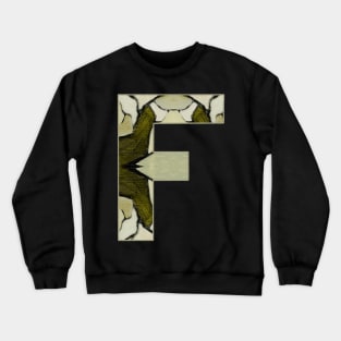 Letter F Monogram Initial Olive Green Pearl White Aesthetic Abstract Pattern Painting On Canvas Crewneck Sweatshirt